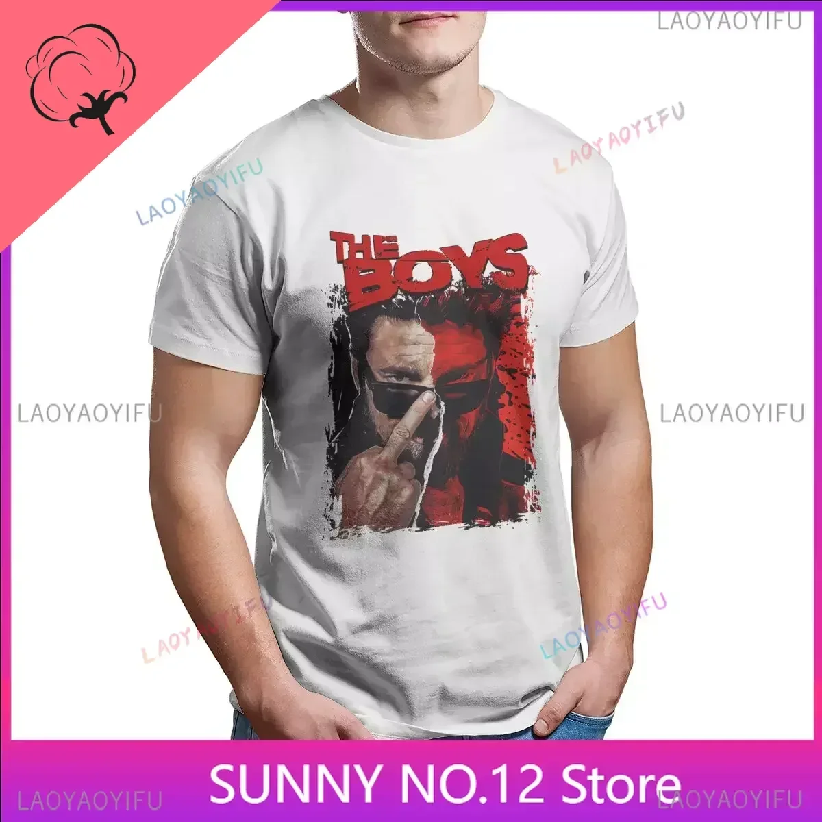 Men's Vintage The Boys William Billy Butcher T Shirts  Pure Clothing Short Sleeve Round Neck Tee Shirt Party T-Shirt