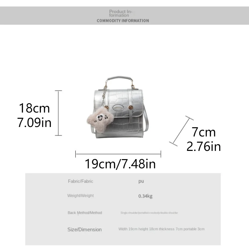 Portable Korean Trendy Shoulder Bag All Match Multifunction Crossbody Bag PU Leather Casual Handbag Girls