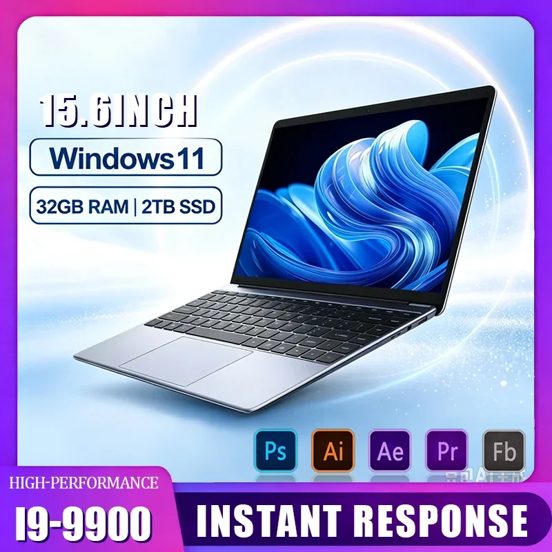 Ultra Slim Business Laptops Notebook PC 15.6 Inch Core i9-9900  Laptop 32GB RAM 2TB SSD For Office Games Multitasking Windows