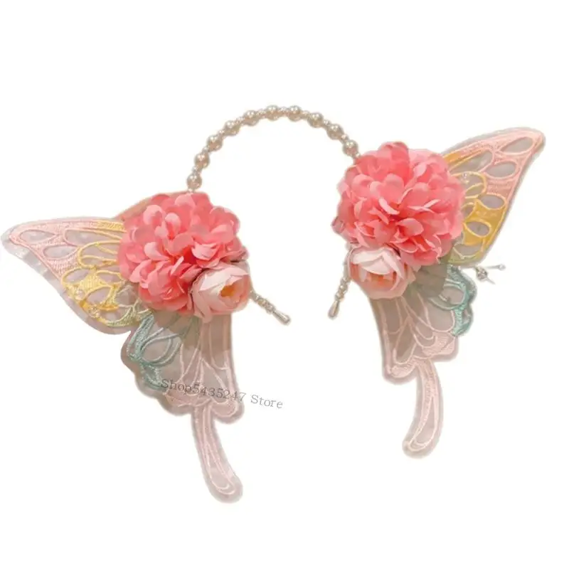 Băng tóc trẻ với chiếc băng đô của Bướm và Trang trí hoa H7EF