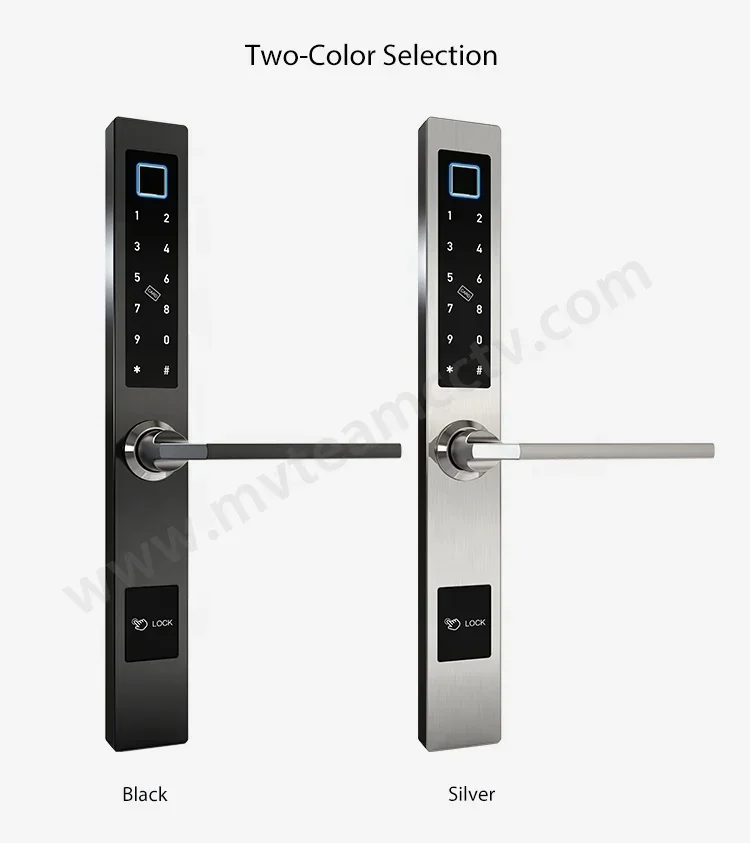 Aluminum Sliding Door Handle Waterproof Smart WIFI  TTlock BLE Remotely Management Lock Door Outdoor  With Pad Screen