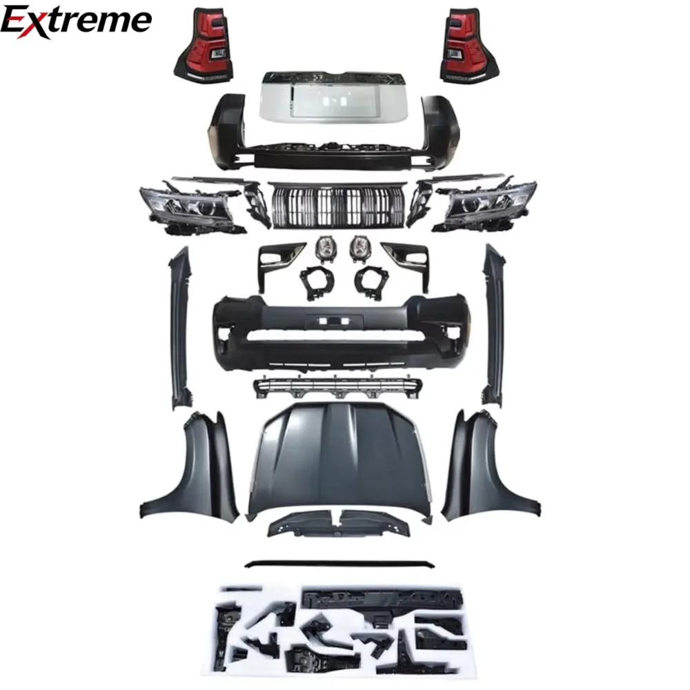 Conversion Refit Car Parts Grille Bumpers Body Kit for Toyota Prado FJ150 2010-2017 Upgrade to 2018.