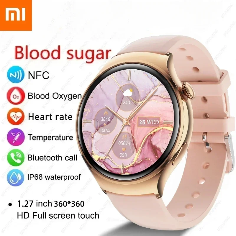 Xiaomi 2024 New Watch For GT4 Mini Smart Watch Women AMOLED NFC GPS Heart Rate Clock BT Call IP68 Waterproof Lady Smartwatch+Box