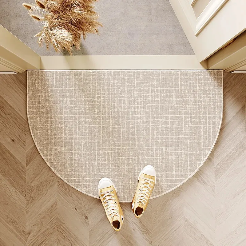 VIKAMA French Cream Style Entrance Door Floor Mat, Semi-Circular Carpet, Door Foot Mat, Easy To Maintain, Home Decoration view 4