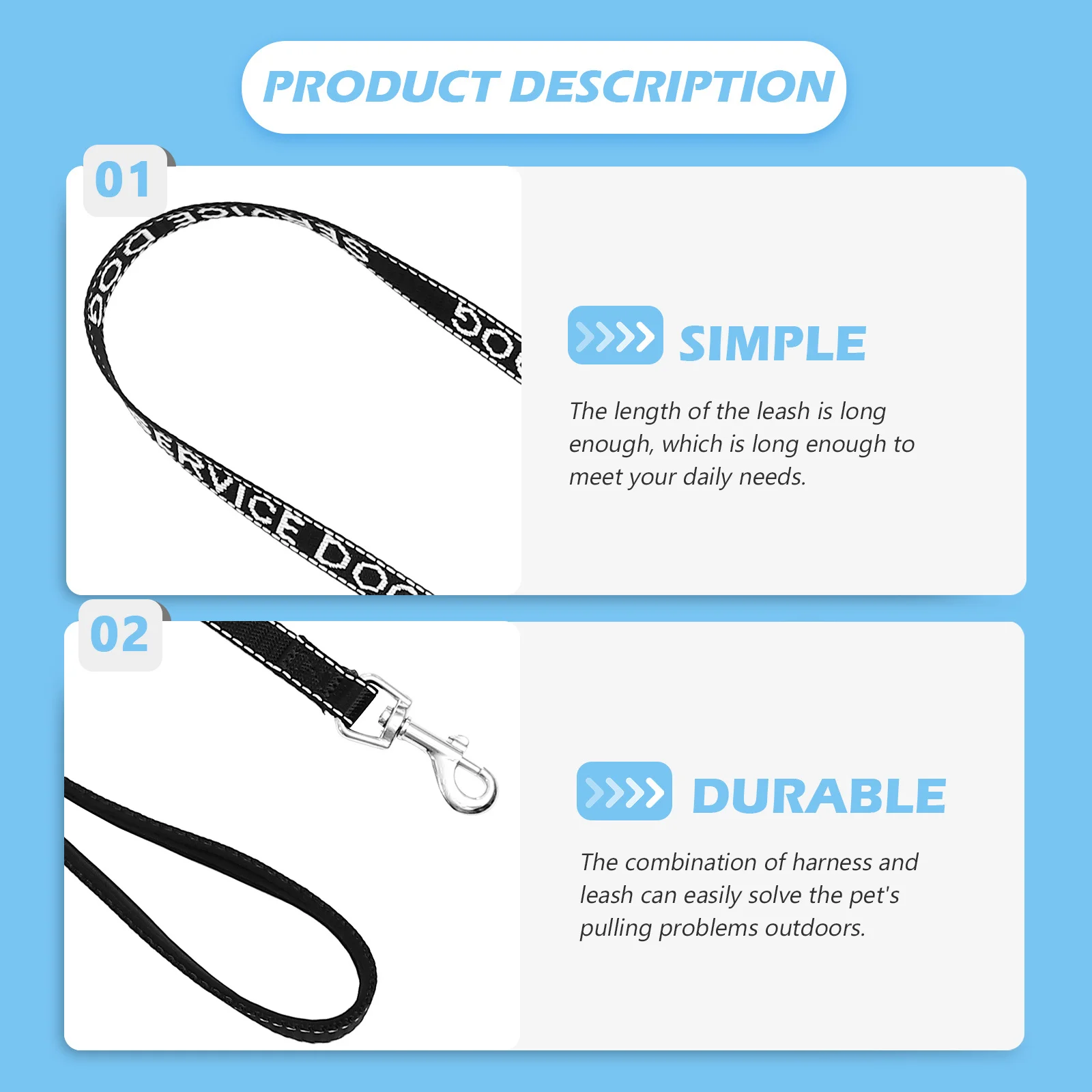 

Pet Traction Rope Dog Harness Leash Multi-Function Wear-Resistant Lightweight Portable Comfortable Outdoor Puppy Accessory