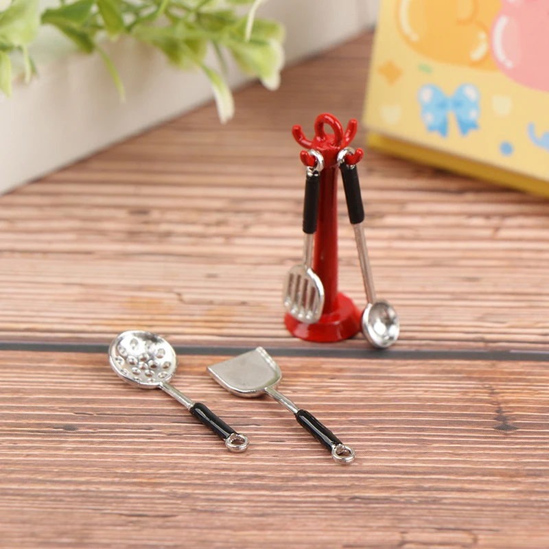 Dollhouse Kitchen Utensil Vertical Hanging Spoon Spatula Colander Set DIY Craft Project Home Room Decor Perfect view 2
