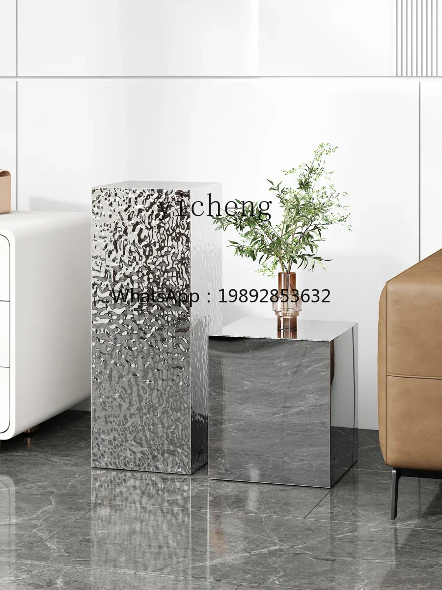 

A1 silver stainless steel sculpture base custom walkway device water ripple metal floor base ornament