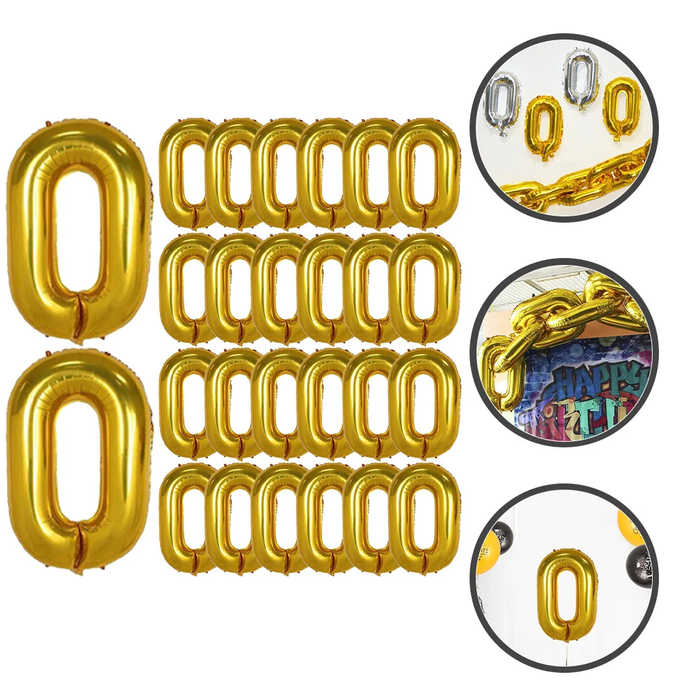 

50Pcs Gold Chain Balloons Retro Party Favors Decorative Balloons for Birthday Wedding Festivals 90s Party Decorations