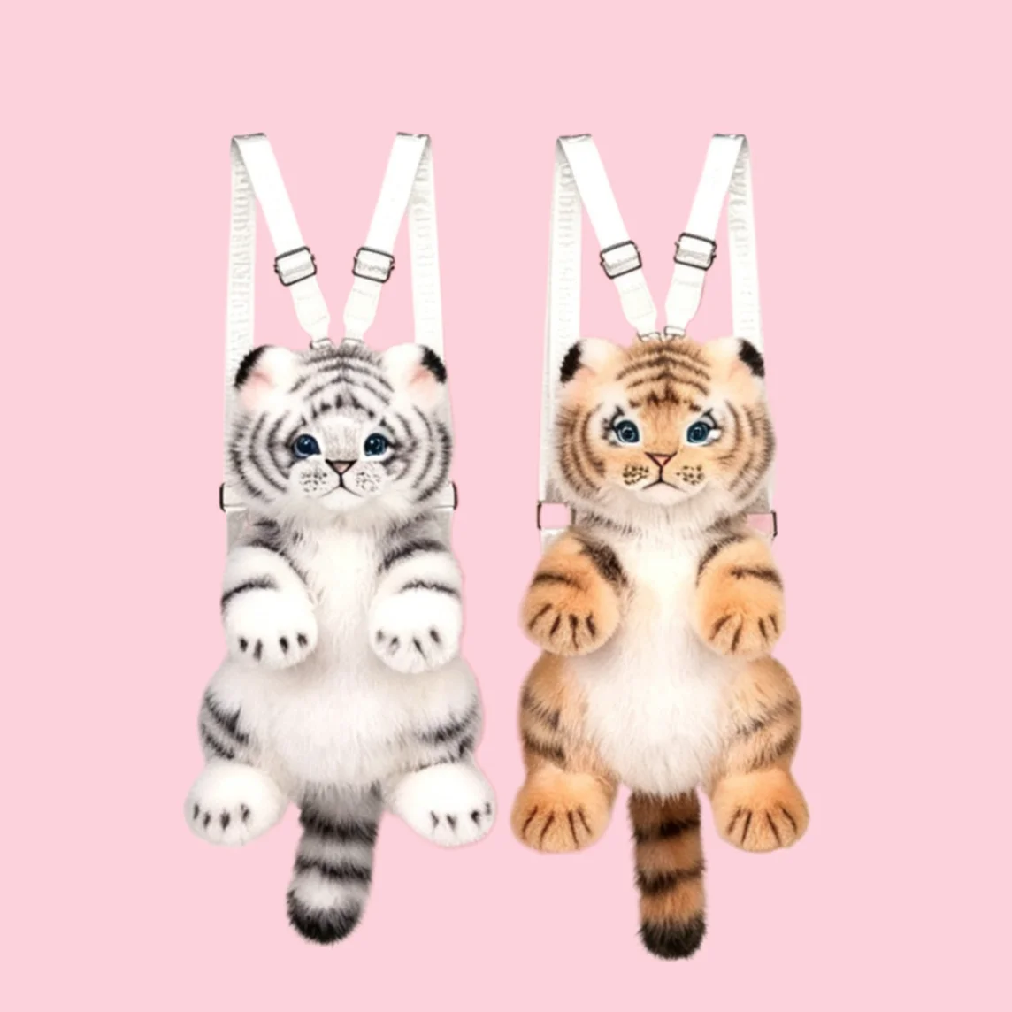 Realistic Tiger Plush Backpack Simulation Stuffed Animal Toy Shoulder Bag Valentine's Day Gift for Girlfriend Boyfriend Gift