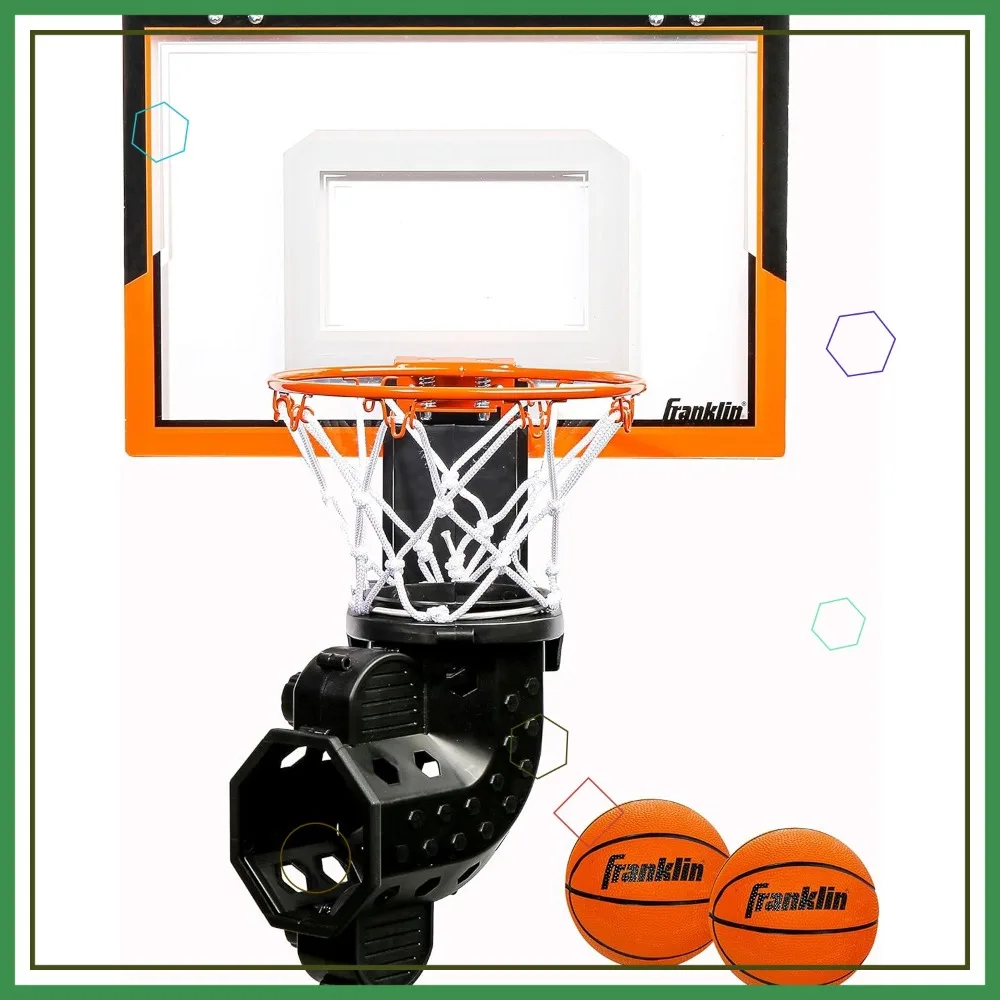 

Mini Basketball Hoop with Auto Ball Rebounder - Over Door Indoor Game for Kids & Teens - Durable Shatterproof Backboard