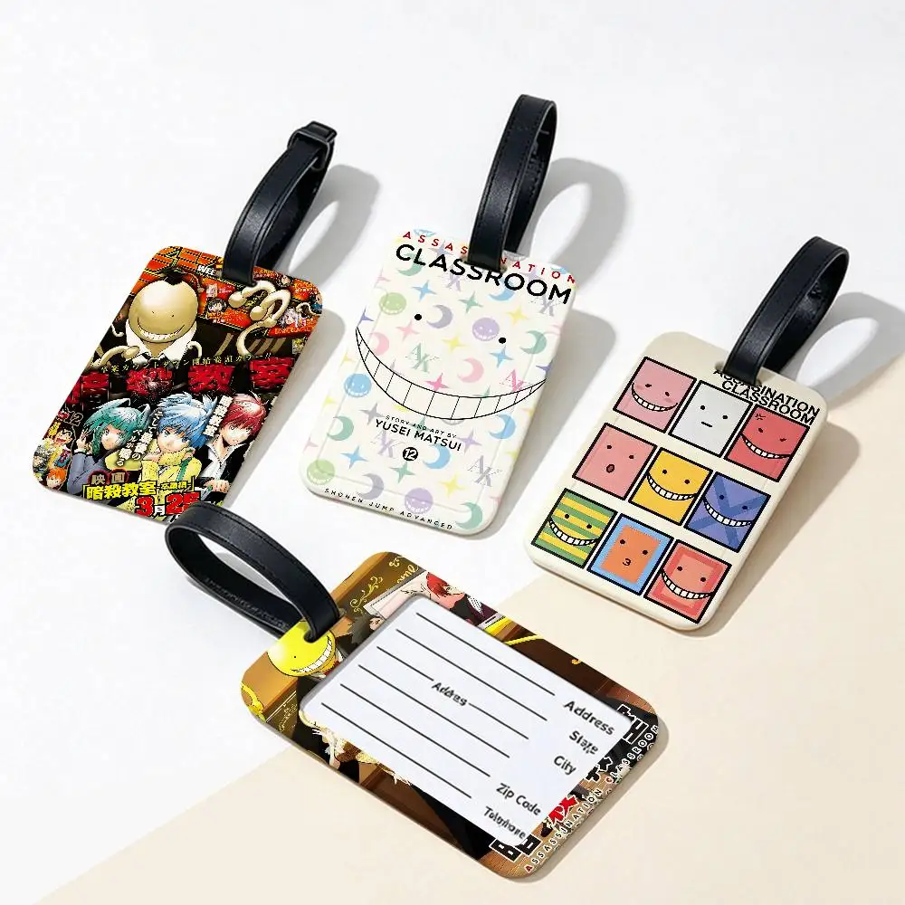 Anime Assassination Classroom Waterproof PVC Baggage Tag With Info Card Anti lost Identification Tag For Luggage School Backpack