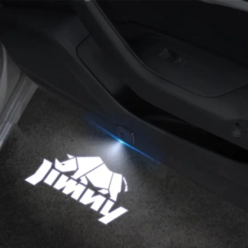 Car Angel Wings Wireless Car Door Welcome Courtesy Shadow Projector Lamp For Suzuki Jimny Rhinoceros LED HD Logo Lamp Accessorie