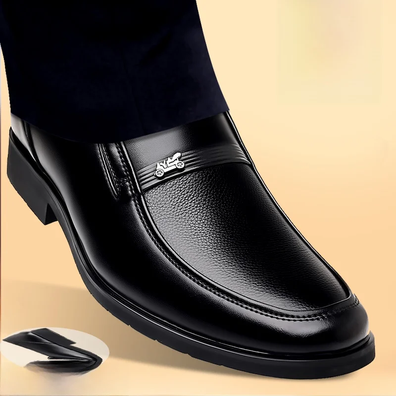 

Мужские повседневные рабочие туфли из натуральной кожи, мягкие, дышащие, для мужчин среднего возраста и пап