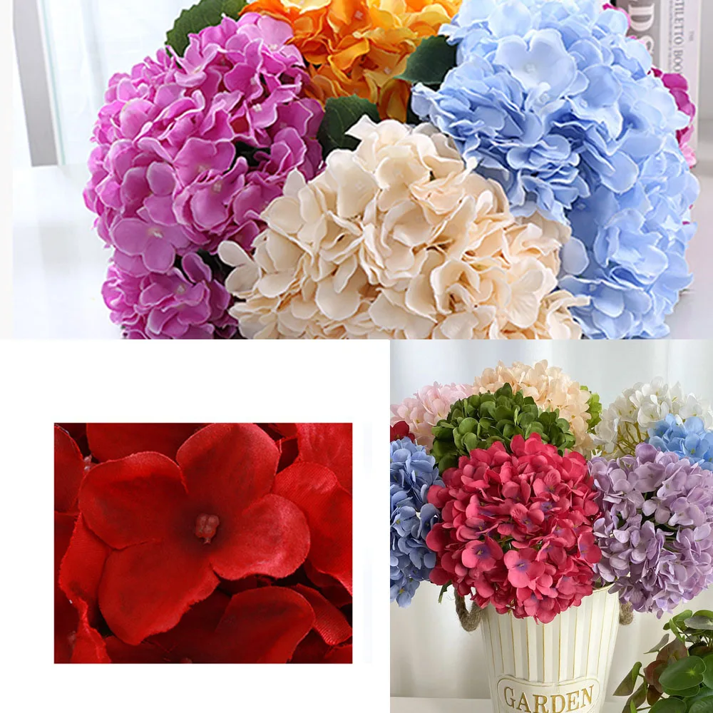 58cm Heads Hydrangea bouquet silk Artificial Flowers for home decoration Wedding Party Home living room accessories