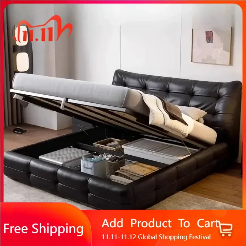 

Постмодернистская современная кровать с каркасом, водонепроницаемая черная большая основа для каркаса кровати, двуспальные каркасы, европейская модная мебель Letto Matrimoniale