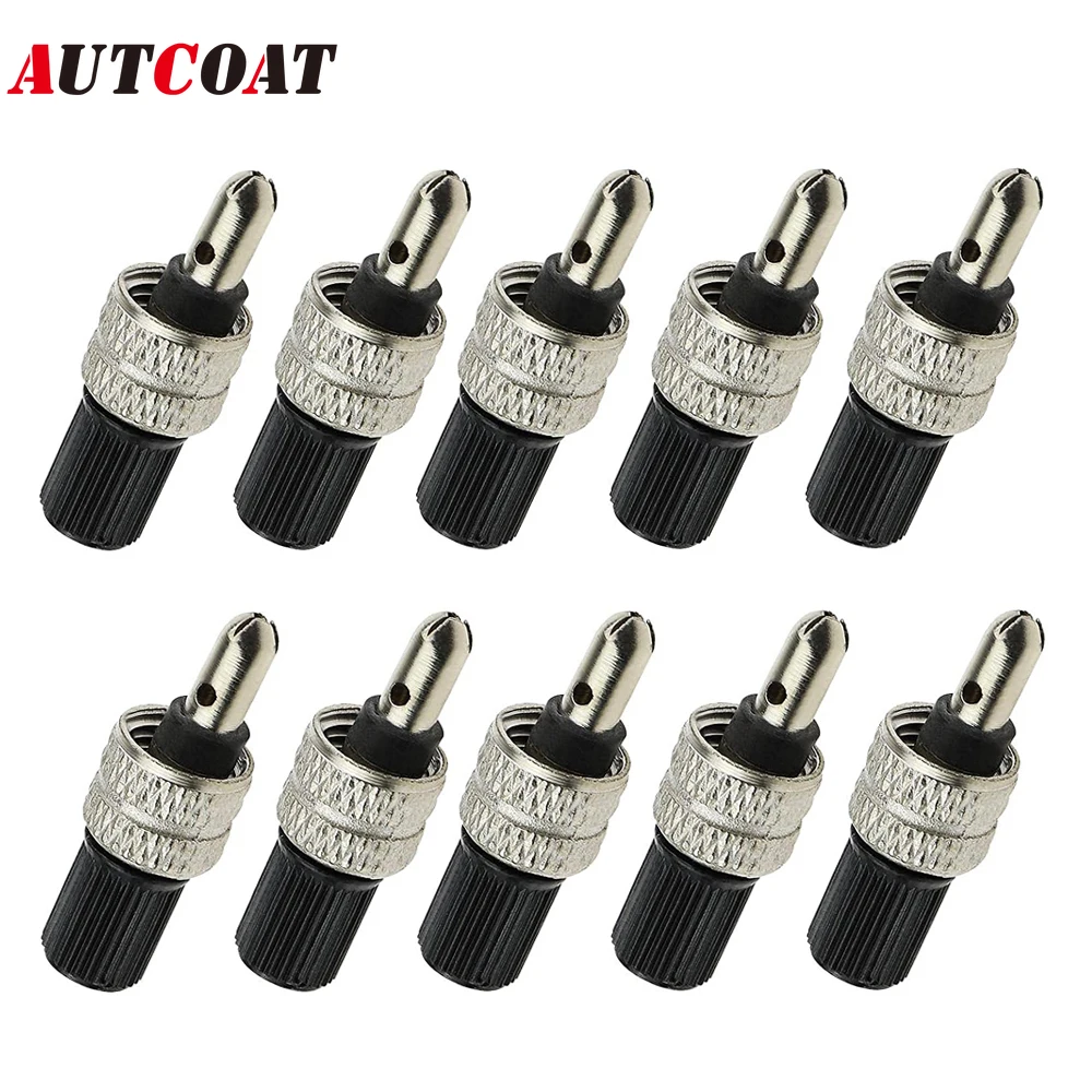 

10Pcs Bike Valve Core Set Compatible with Wood Dunlop Dutch Bike Tyre Replacement Copper Silver Bicycle Parts Bike Tools