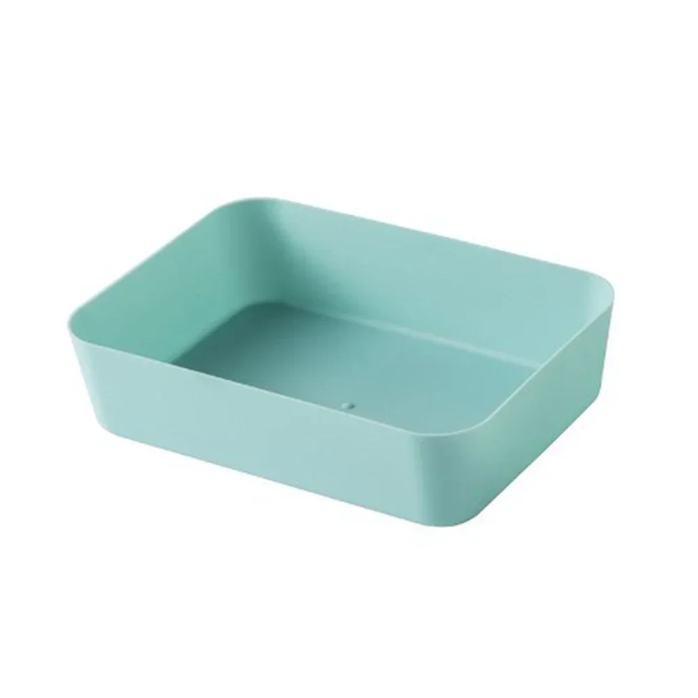 Caja de almacenamiento de gran capacidad, cajón de clasificación más claro, color azul oscuro, vajilla pequeña, Material plástico