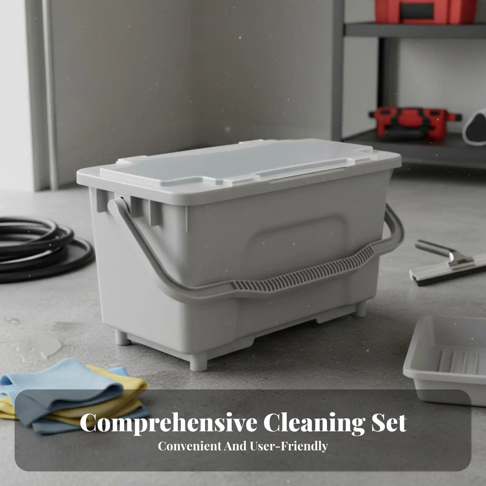 Heavy Duty Car Washing Bucket 22L Large Capacity PP Plastic Utility Pail with Tool Slots for Auto Detailing and Cleaning