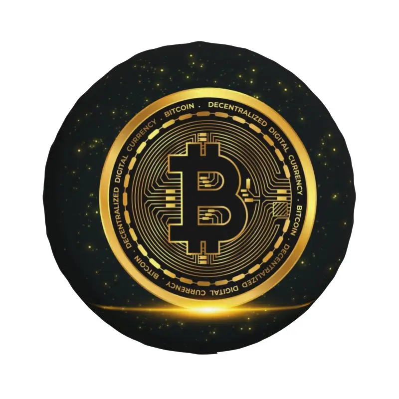 Custom BTC Cryptocurrency Bitcoin Crypto Spare Tire Cover for Jeep Mitsubishi SUV RV Trailer Car Wheel Protectors Accessories