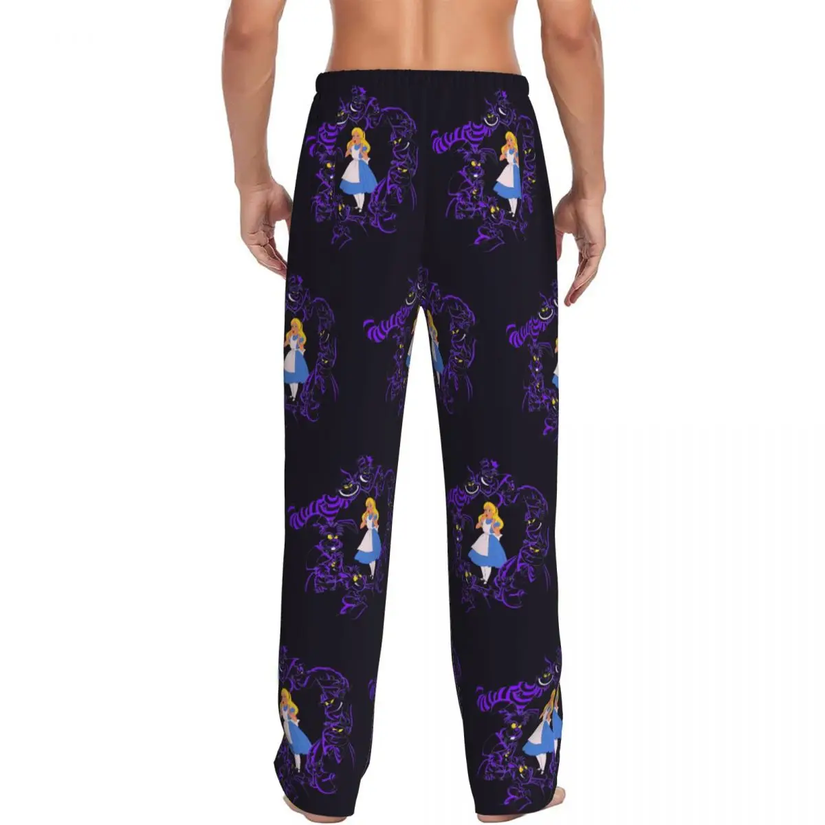 Custom Printed Alice In Wonderland Pajama Pants Men's Sleep Sleepwear Bottoms with Pockets