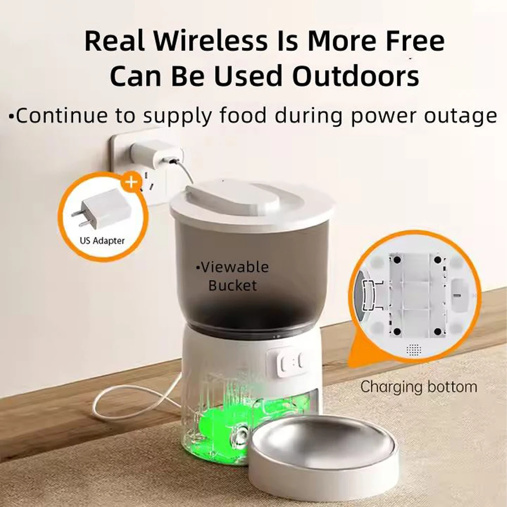 Smart Automatic 3L Cat Feeder Bowls With HD Camera And Timer Control view 4