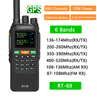 Radtel RT-69 GPS 10W 999 Channels Ham Radio Air Band Walkie Talkie SOS Color LCD Police Scanner Aviation Band Cross Band Repeate