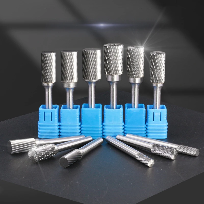 AX Double Cut Tungsten Carbide Rotary File Drill Milling Carving Bit Point Burr Die Grinder Abrasive Alloy Grinding Head Tool