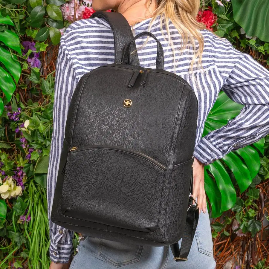 حقيبة ظهر للكمبيوتر المحمول للسيدات من Serenity Luxe، حقيبة كمبيوتر محمول تناسب معظم أجهزة الكمبيوتر المحمولة مقاس 13 بوصة، رمادي داكن، مقاس 16 بوصة #4