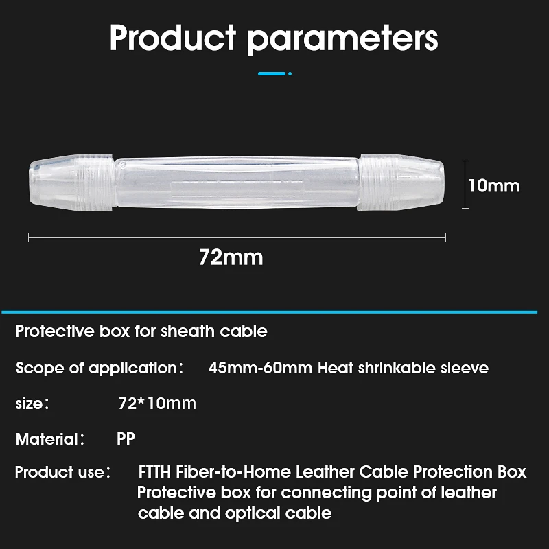 Optic Fiber Protecting Box Cable Protect Heat Shrink Tube Protection Box Fusion Protection Round Box for Drop Cable Optic Fiber