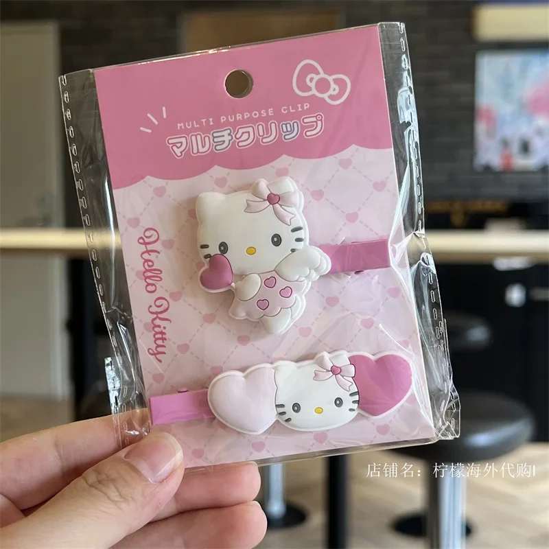 

Sanrio Kitty Limited Edition Candy Angel Heart Bow Заколка для волос с боковой заколкой Аксессуар для волос Kawaii Аниме Плюшевые игрушки для девочки в подарок