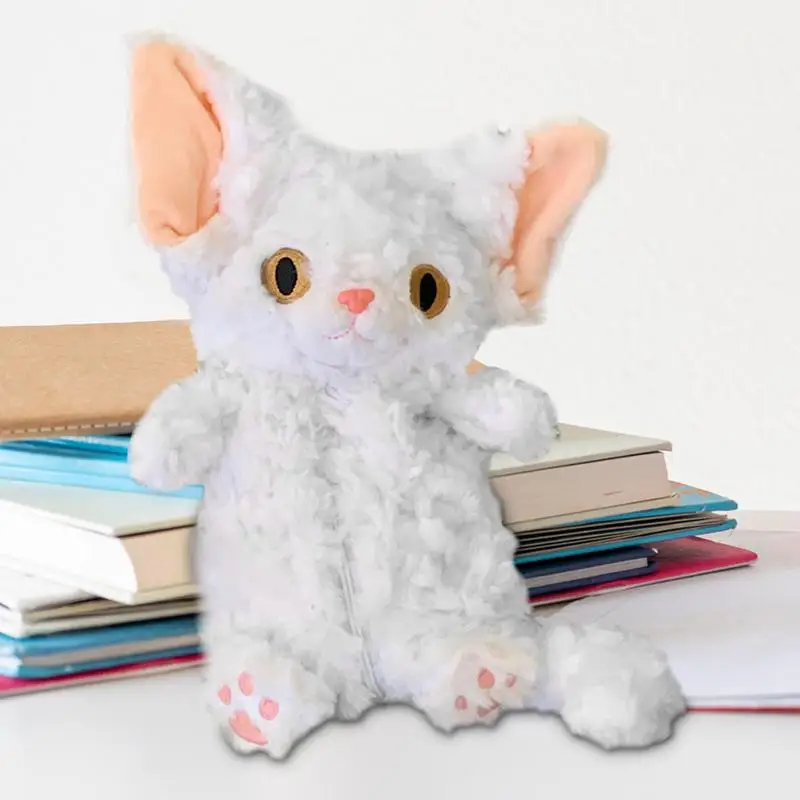 Plush Animal Kitten Pencil Case, Estojo bonito, Bolsa grande para adolescente, Material escolar