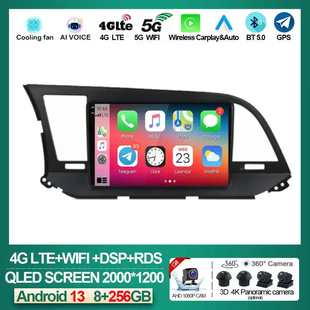 

Android 13 Car Radio For Hyundai Elantra 6 2015 2016 2017 2018 Multimidia Video Player GPS Navigaion Split Screen DPS BT DVD