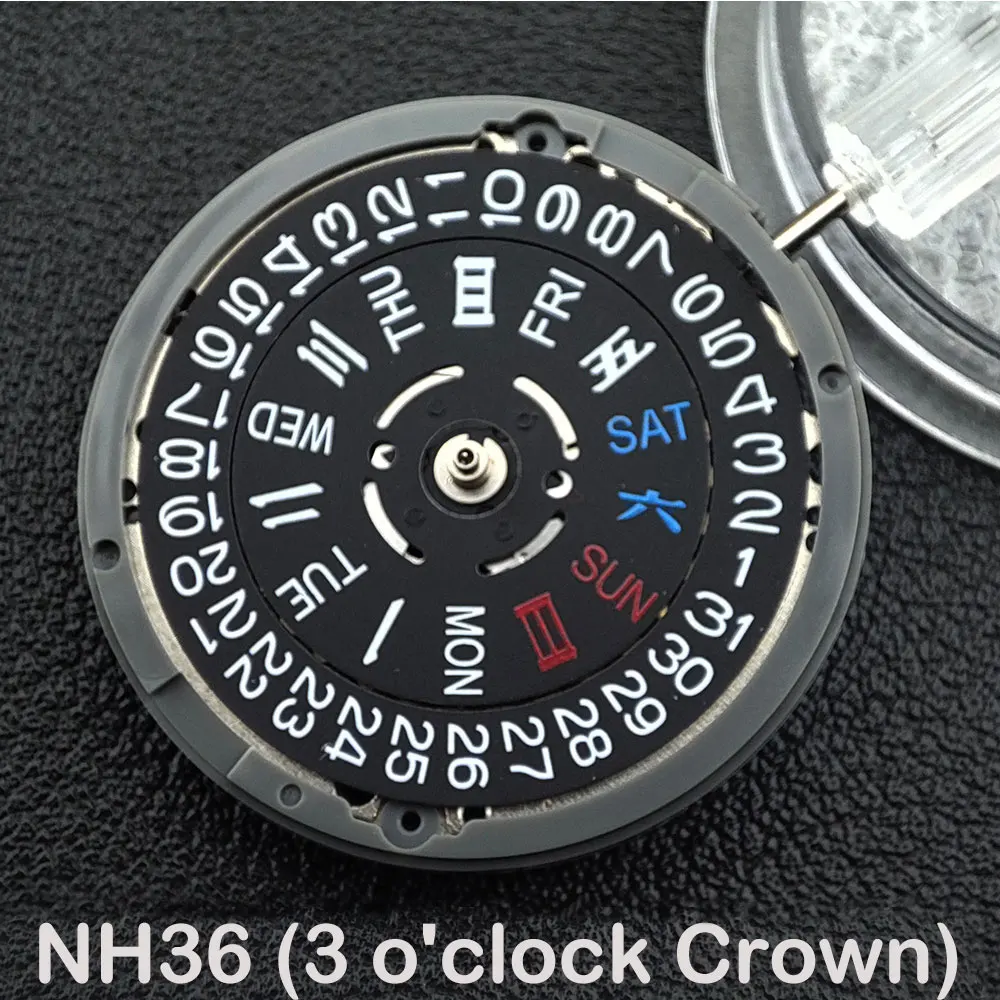 

Japan Original Automatic NH Movement 35 3 O'Clock Crown Date/ Week Men's Watch Movement Watch Mechanical Replacement Parts