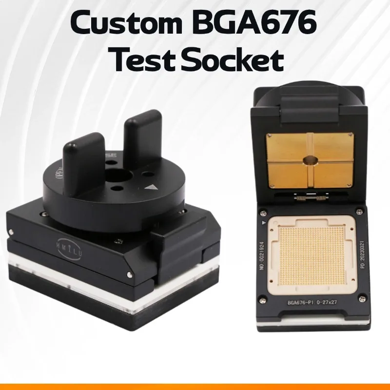 

BGA676 customized ICsocket 676pin Test Socket Custom 80K Mechanical Cycles MOQ 1 Unit 676pin connector wire connector 1000V
