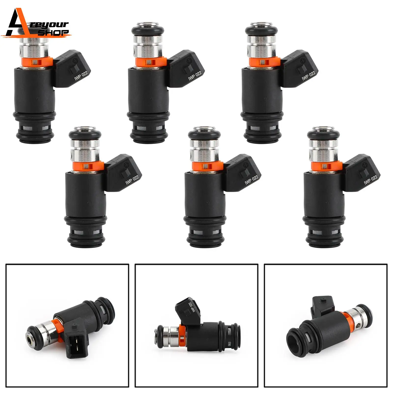 Areyourshop 6PCS Fuel Injectors Fit For GOLF   JETTA EUROVAN 1999-2002 2.8L 021906031D Car Auto Parts