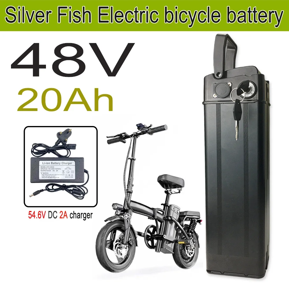 

48V 20Ah 13S6P For Silver Fish Ebike 500W 750W 1000W 42V 15AH BMS 18650 Lithium Battery Pack with Charger