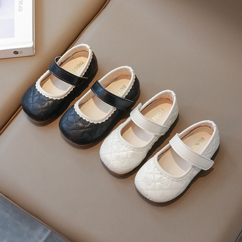 Spring Girl's Casual Shoe Sewing Shallow Hook-loop Daily Kid's Flat Shoe Solid Colors Anti-slip Soft Fashion Children Shoe 7-12Y