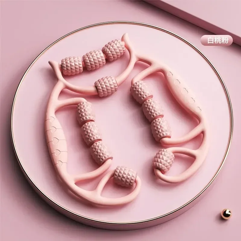 Massageador de emagrecimento de pernas Rolo circular de 12 rodas para relaxamento muscular da panturrilha da coxa, alongamento e alívio da dor