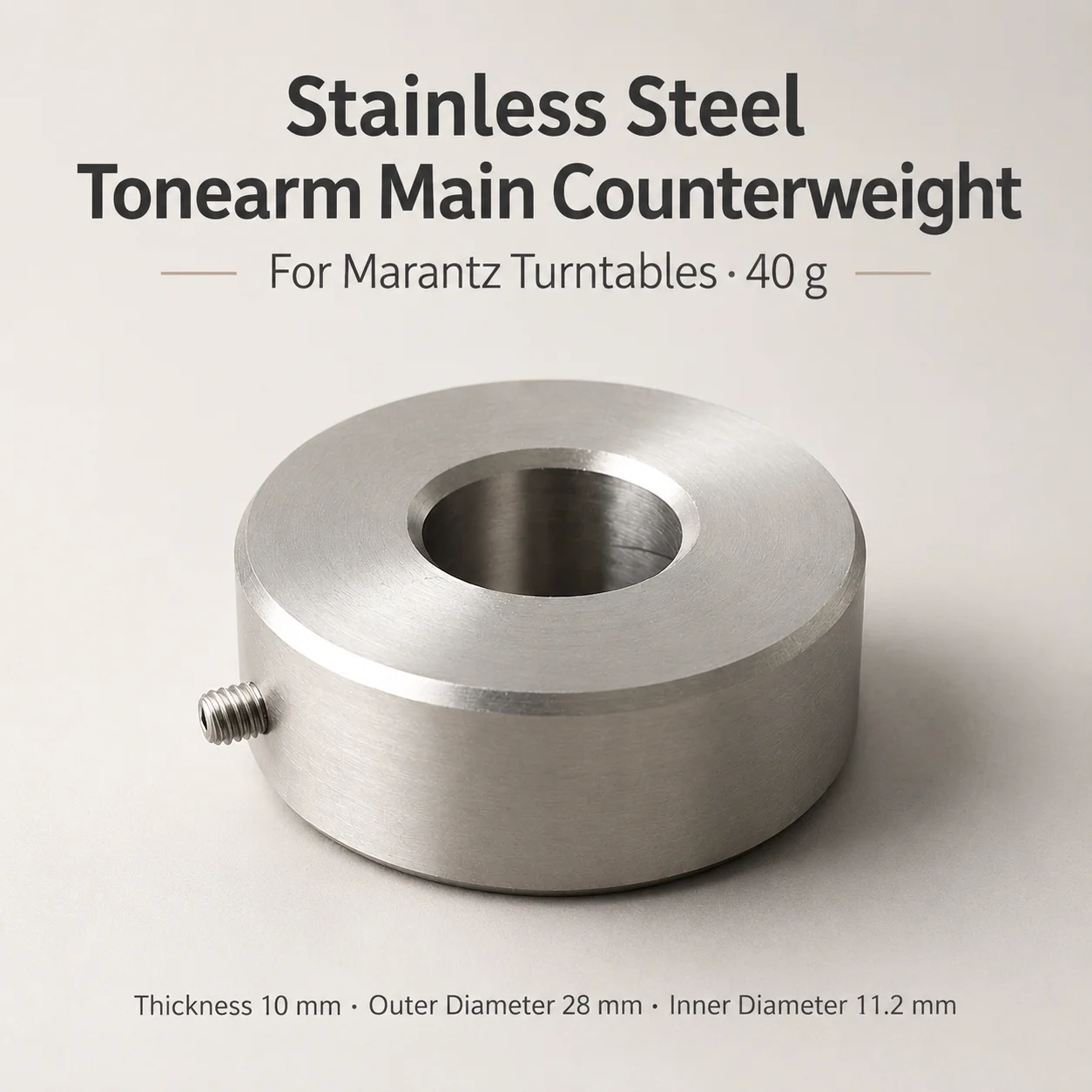 Contrapeso para brazo de tocadiscos Marantz de 40 g, peso de equilibrio principal compatible con tocadiscos de vinilo Marantz 5005, 6200, 6300