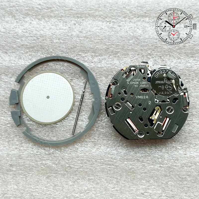 Y.M.O JAPAN YM62 Movement YM62A Movement Small Hands At 6.9.12 Analog