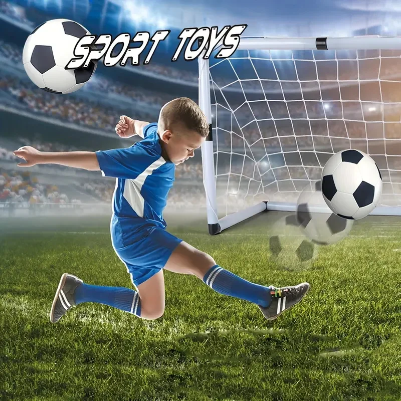 Portable Football Set for Kids - Folding Soccer Goal For Kids Portable Goal Net Mini Foldable Soccer Goal