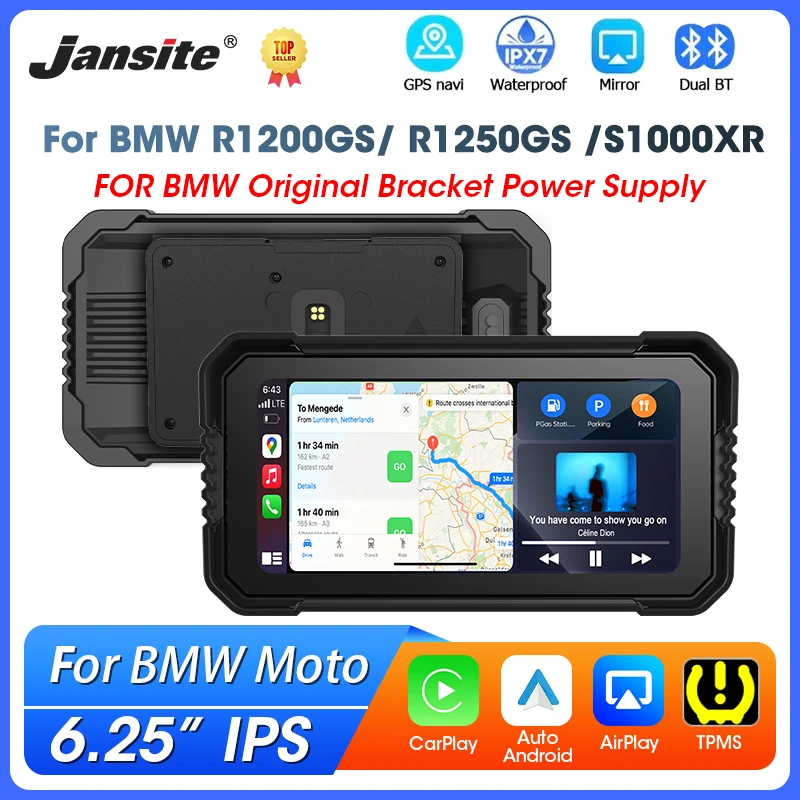 

6.25" For BMW Carplay Screen Motorcycle GPS Navigaiton Wireless Carplay Android Auto For BMW R1200GS/ R1250GS/ R1300GS /S1000XR