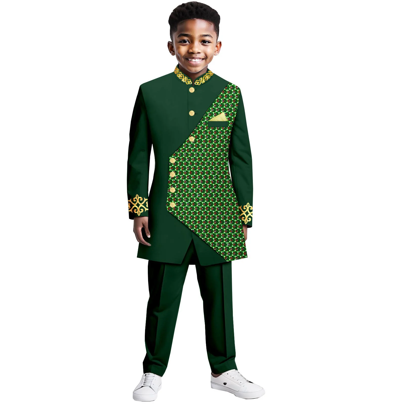 

Suit for Kids Boys Wedding Formal Outfit Set Children Gentleman Ring Bearer Clothings Perform Tuxedo Pants + Blazer 2PCS