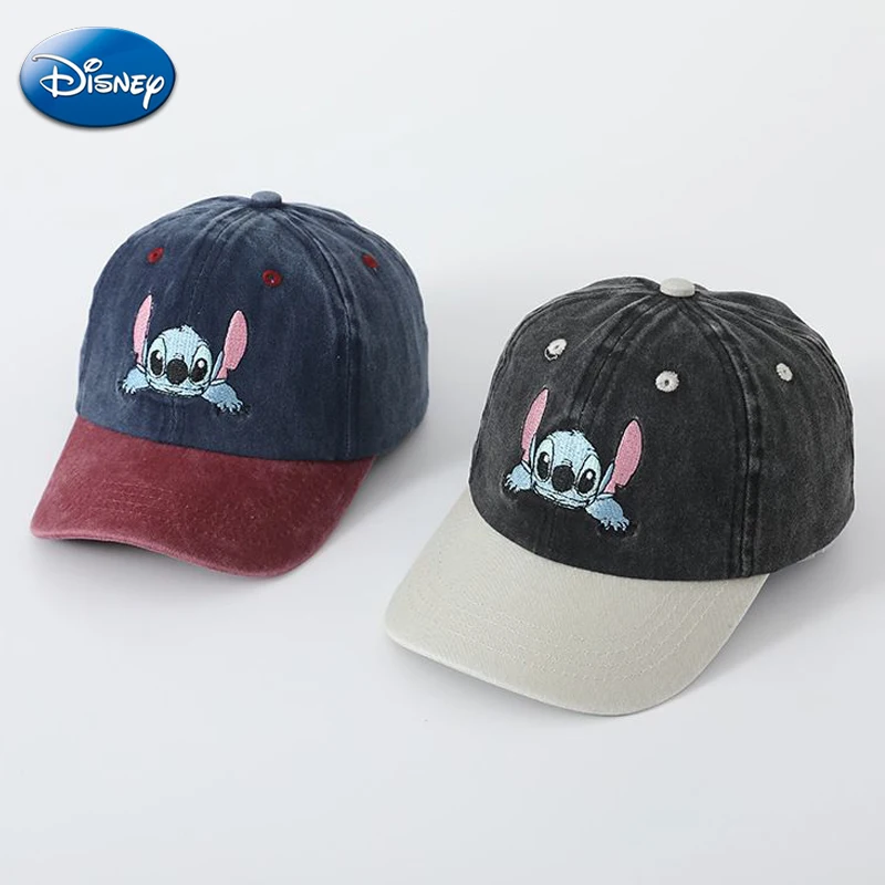 Disney Anime Stitch Casual Hat Cartoon Kawaii Stitch Baseball Caps Breathable Snapback Sun Hats Adjustable Peaked Cap Kids Gifts