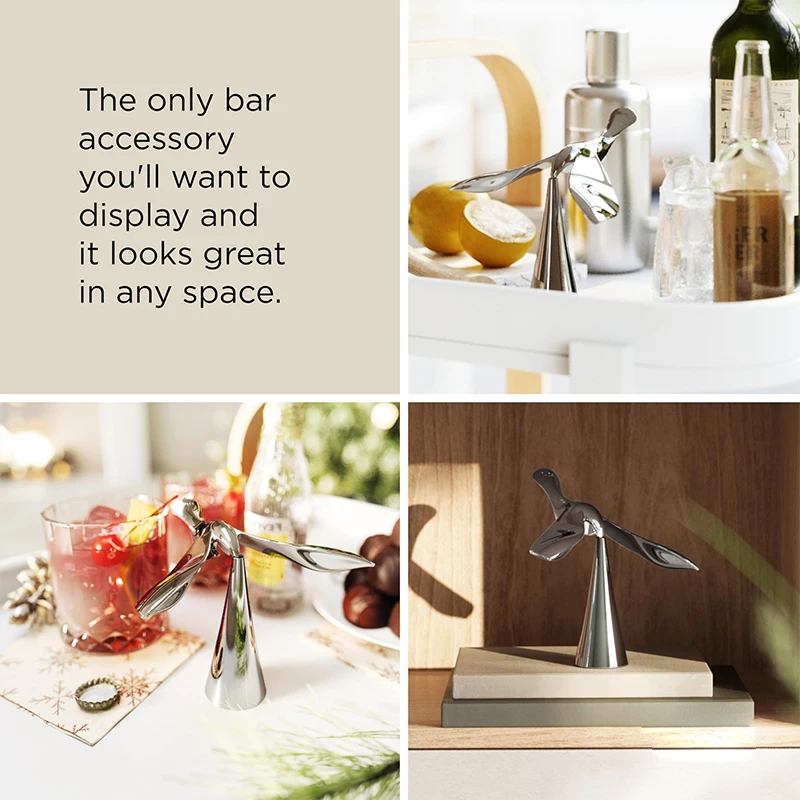 

Balance Bird Statue Bottle Opener, Sculptural Bar Accessory Home Decor Balancing Bird Figurine Decorative Ornaments