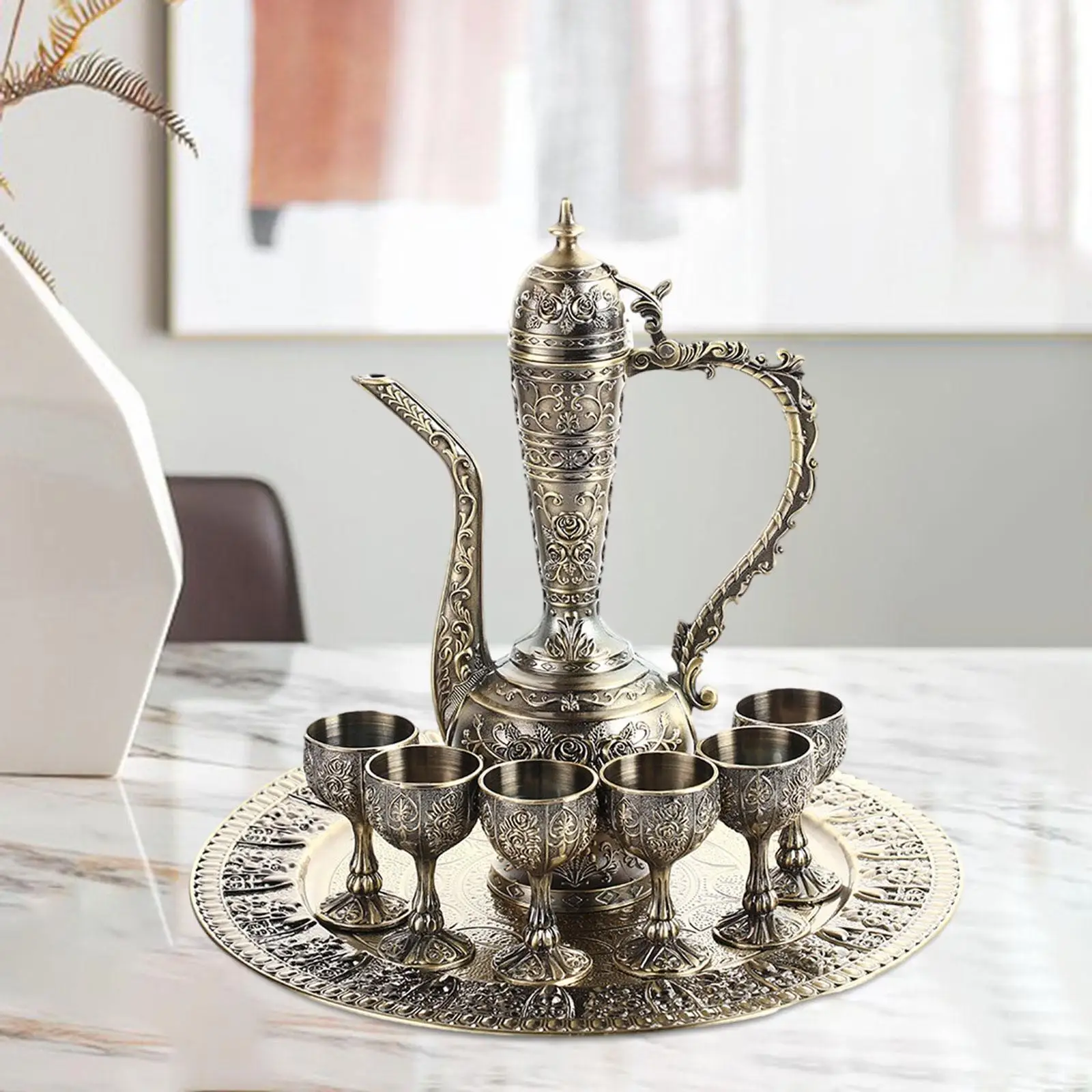 

Turkish Coffee Pot Set Drinkware Beverage Drinkware for Home Wedding Bedroom