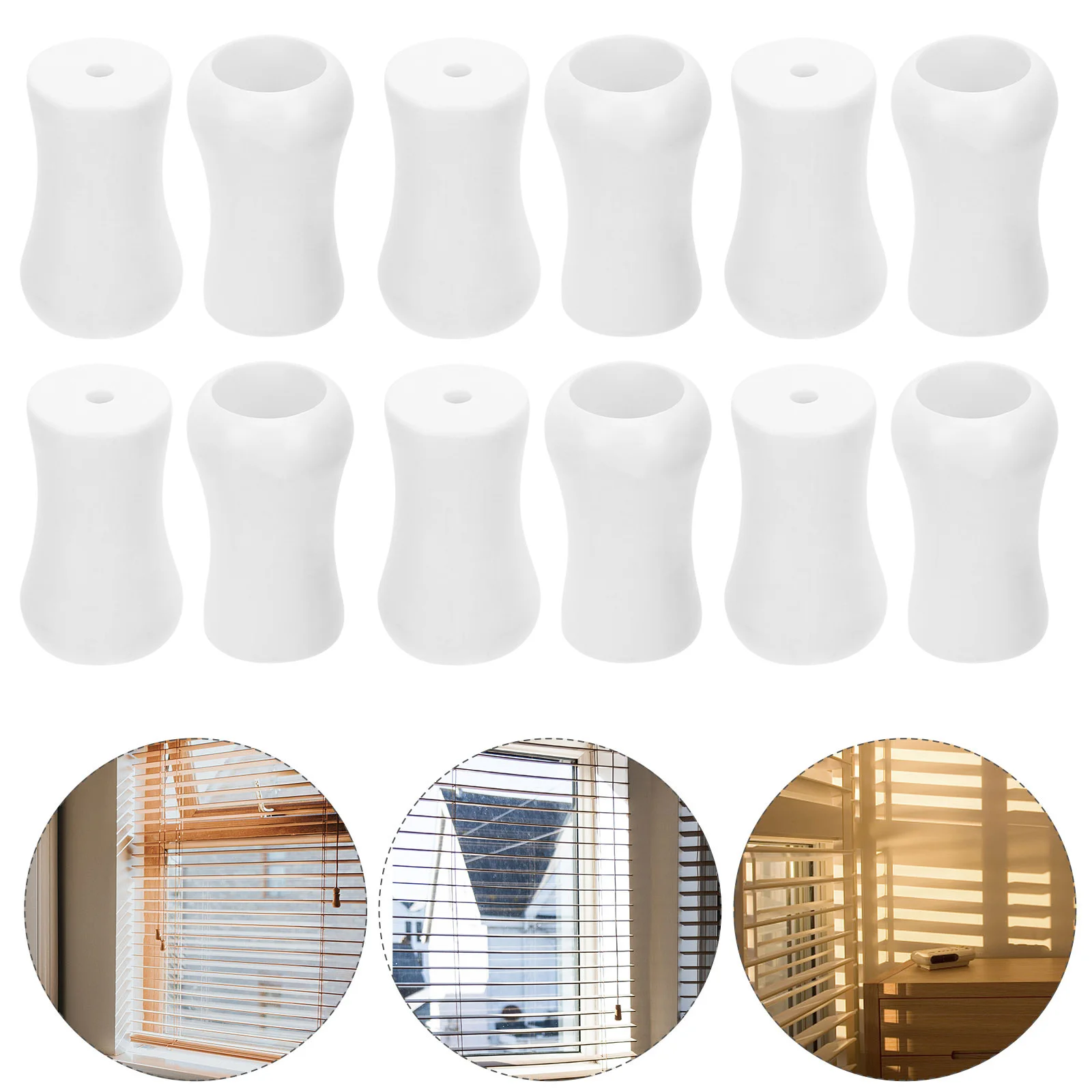 16 Pcs Light Bulb Roller Pendant Window Coverings Drapery Hardware Plastic Pole Changer for High Ceilings Blinds Cord Holder