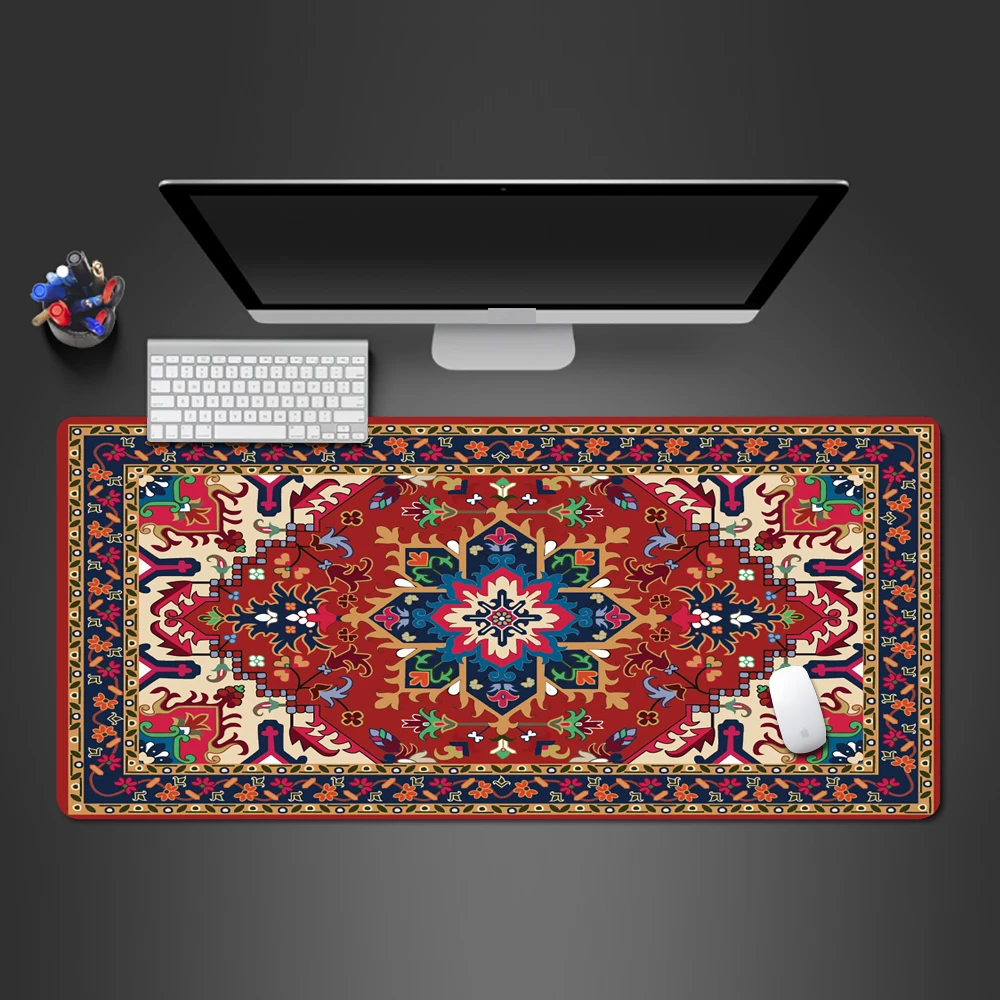 

Persian Rug Mouse Pad Gamer Accessories Mousepad Home Office Desk Mat Big Art Rubber Table Carpet Computer Mouse Mat 900x400mm