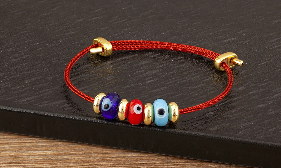 Nidin Neue Mode Glück Türkischen Bösen blick Seil Armband Einstellbar Für Frauen Weibliche Punk Stil Persönlichkeit Design Schmuck Geschenke – Detail 5