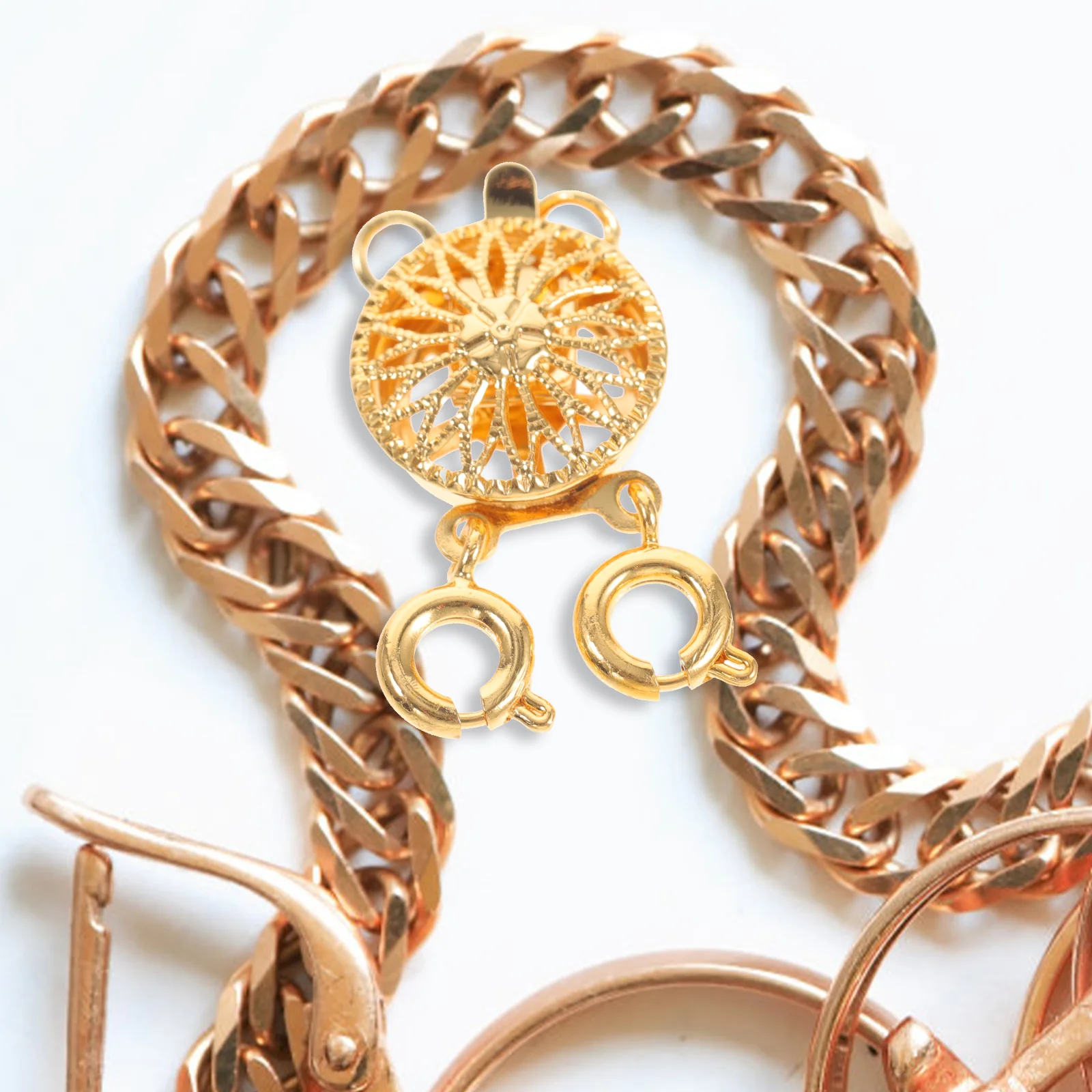 

Layered Necklace Clasp Sunflower Accessories Multi-layer Necklaces Stacking Jewelry Layering Clasps Golden